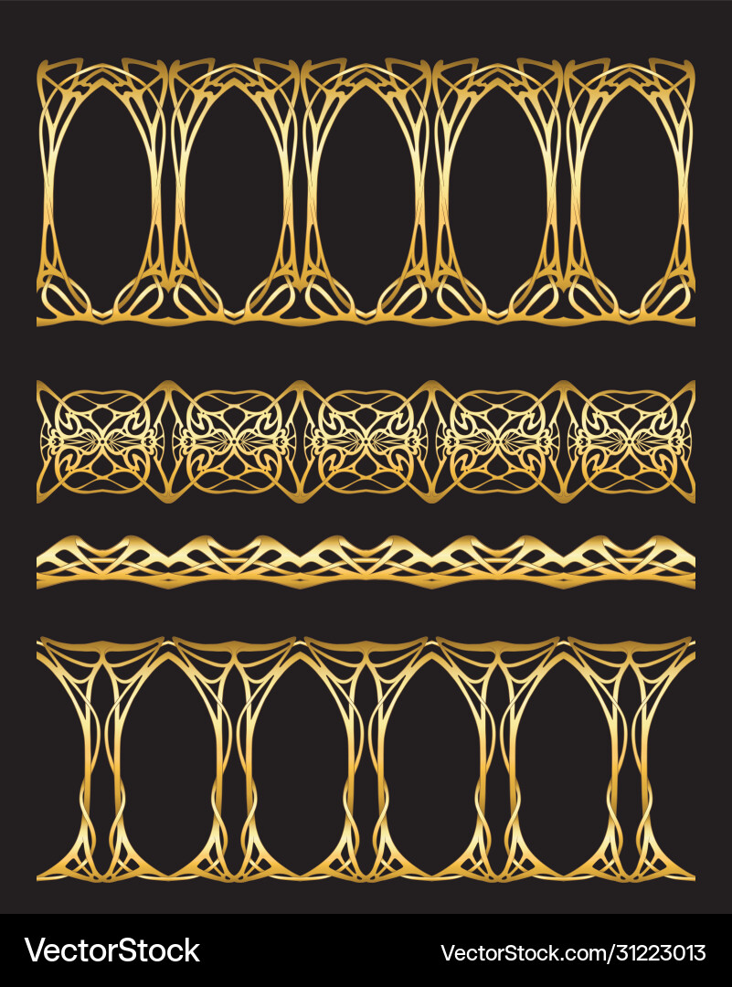 Set seamless borders colored Set seamless borders colored Vector Image