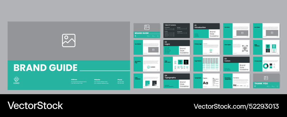 Style guide template for branding guidelines Vector Image