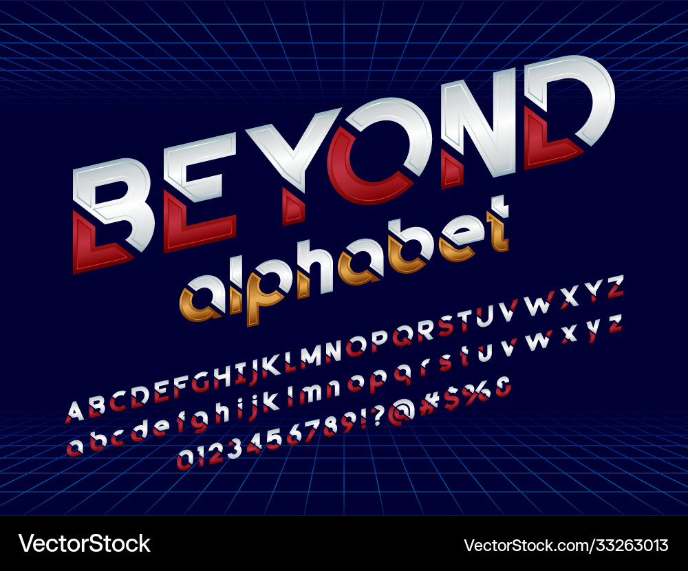 Tech font Tech font vector image