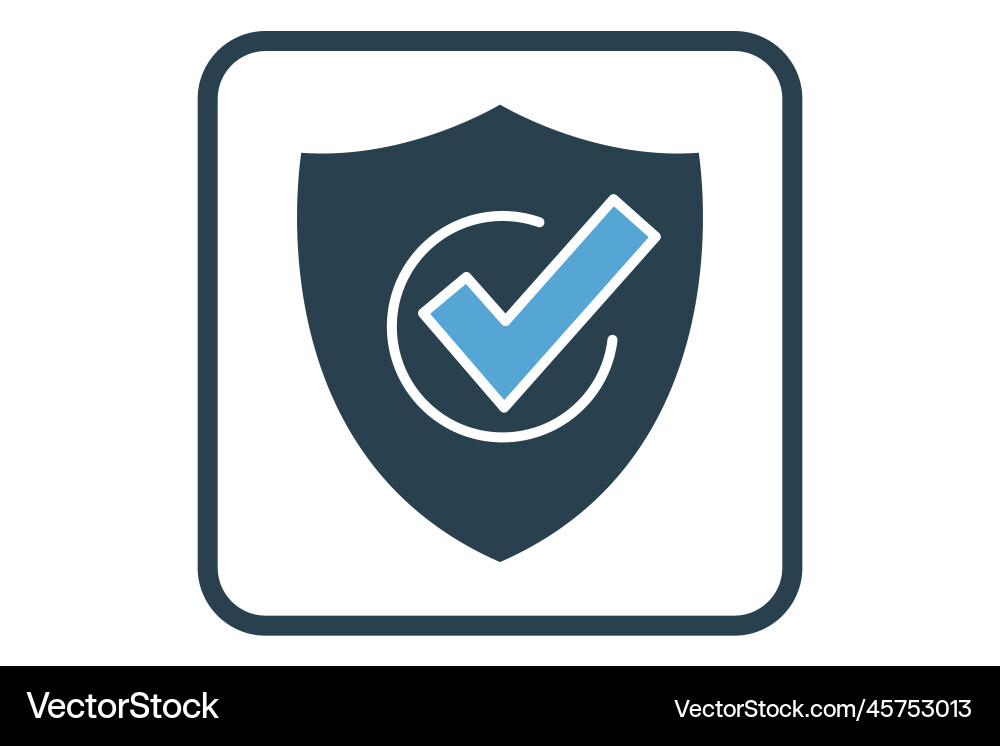 Trusted security icon shield with check Trusted security icon shield with check vector image