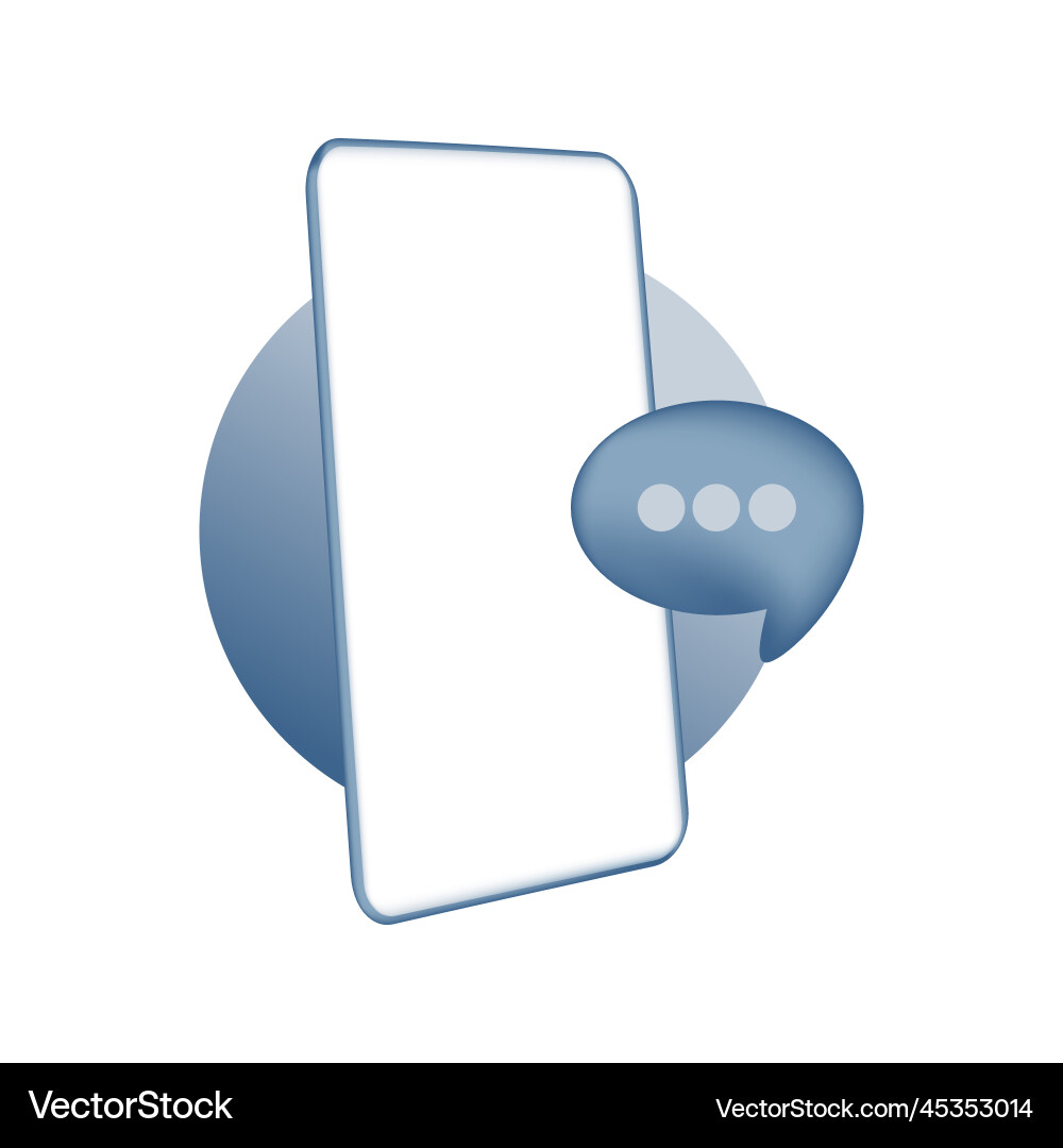 3d icon smartphone with empty screen for mockup 3d icon smartphone with empty screen for mockup vector image
