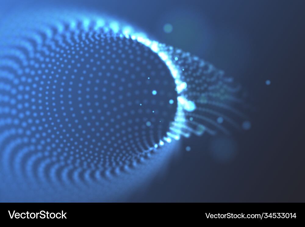 Abstract tunnel small dots with depth field vector image