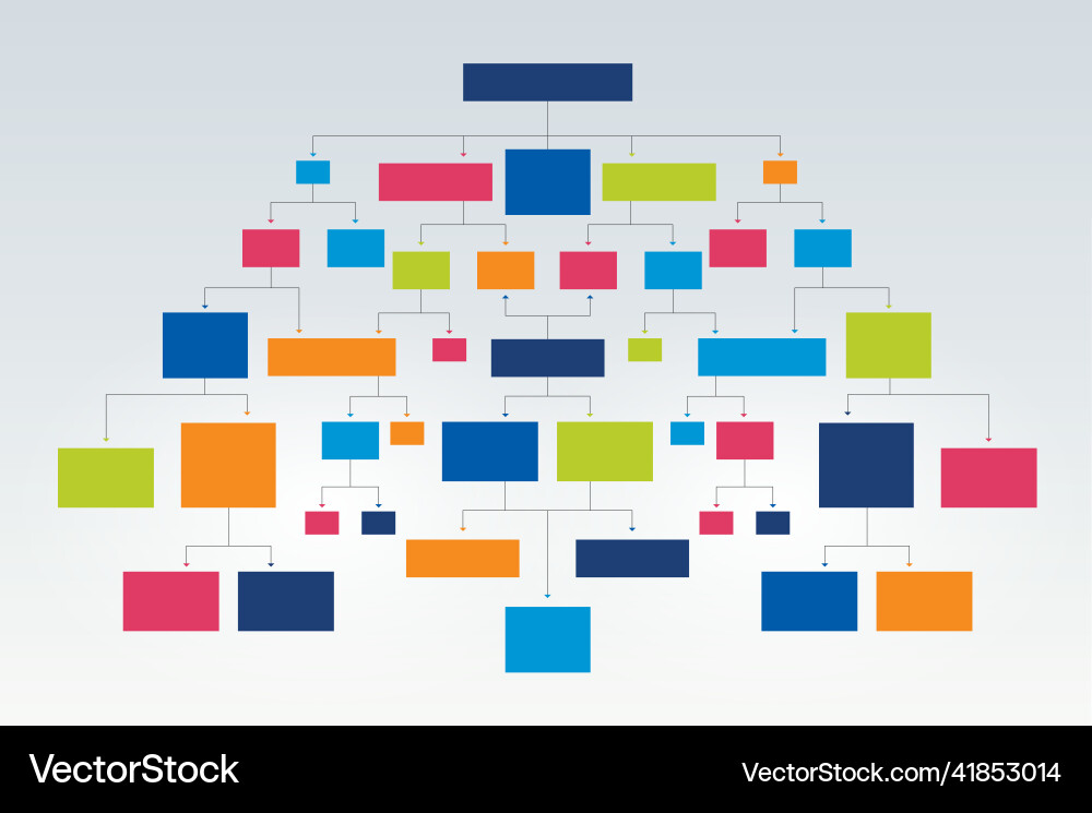 Big fowchart flow diagram structural scheme vector image