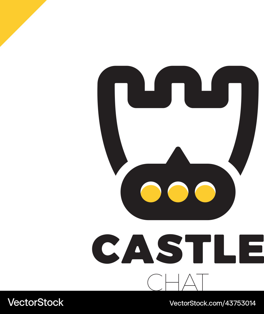 Castle shield simple minimalist logotype secure Vector Image