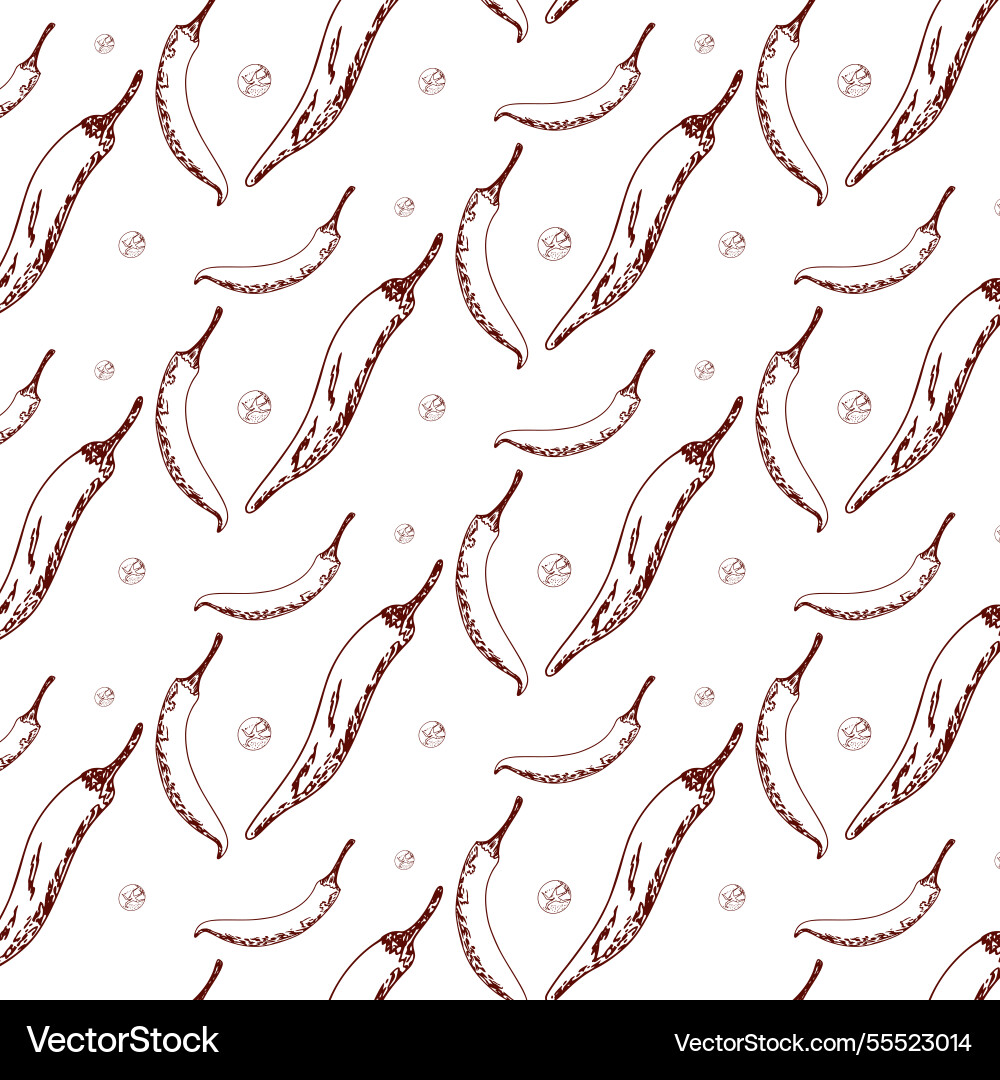 Chili element seamless pattern background Vector Image