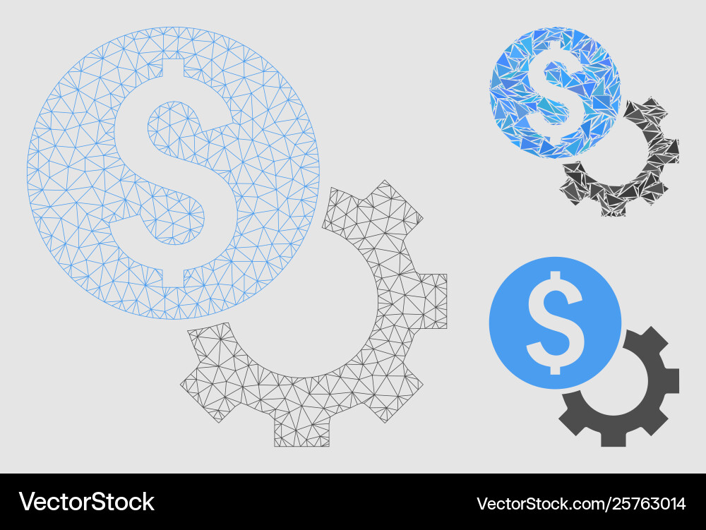 Development cost mesh wire frame model Development cost mesh wire frame model vector image