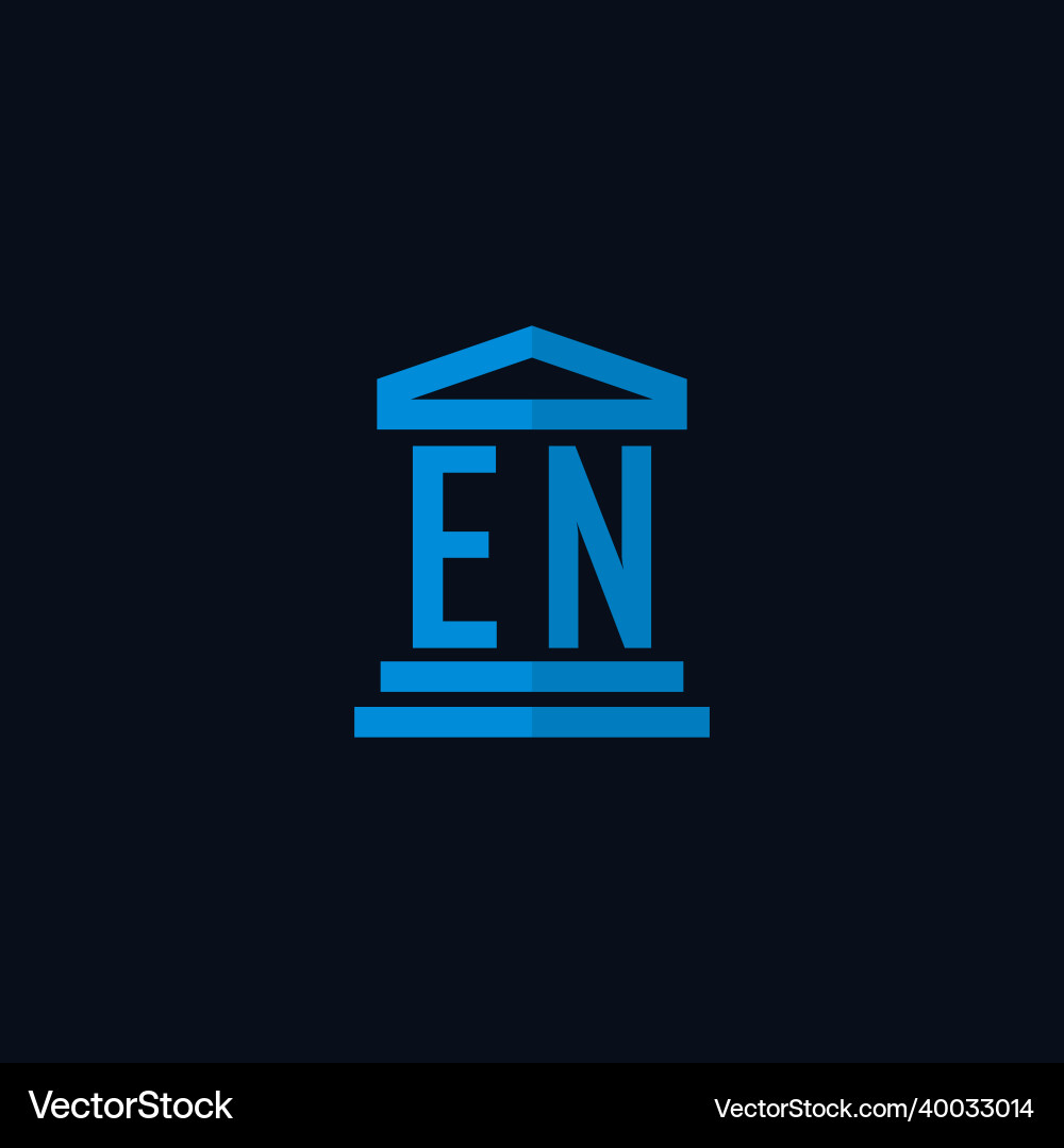 En initial logo monogram with simple courthouse Vector Image
