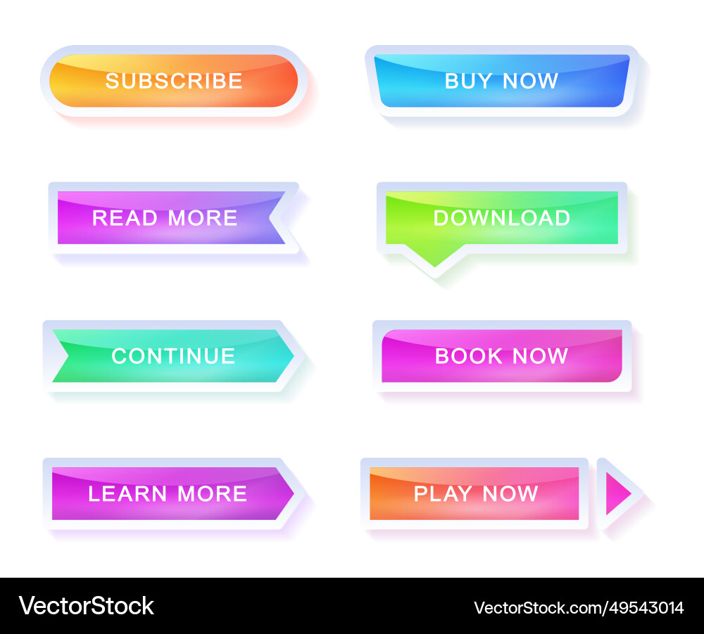 Glossy buttons set Glossy buttons set vector image