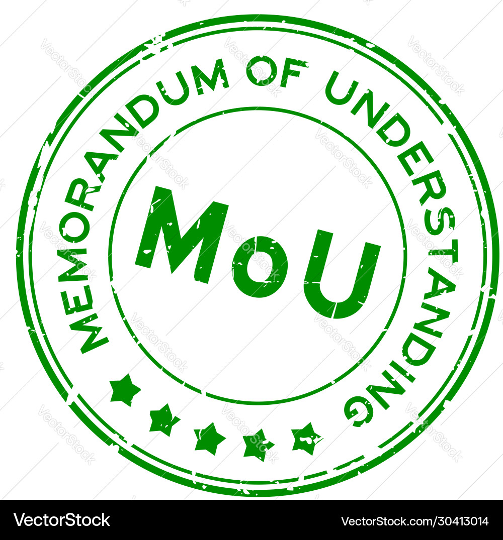 Grunge green mou abbreviation memorandum Grunge green mou abbreviation memorandum vector image