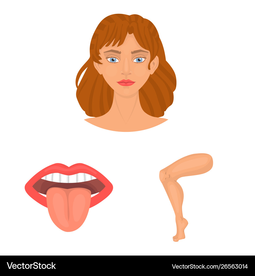Isolated object body and part icon collection Isolated object body and part icon collection vector image
