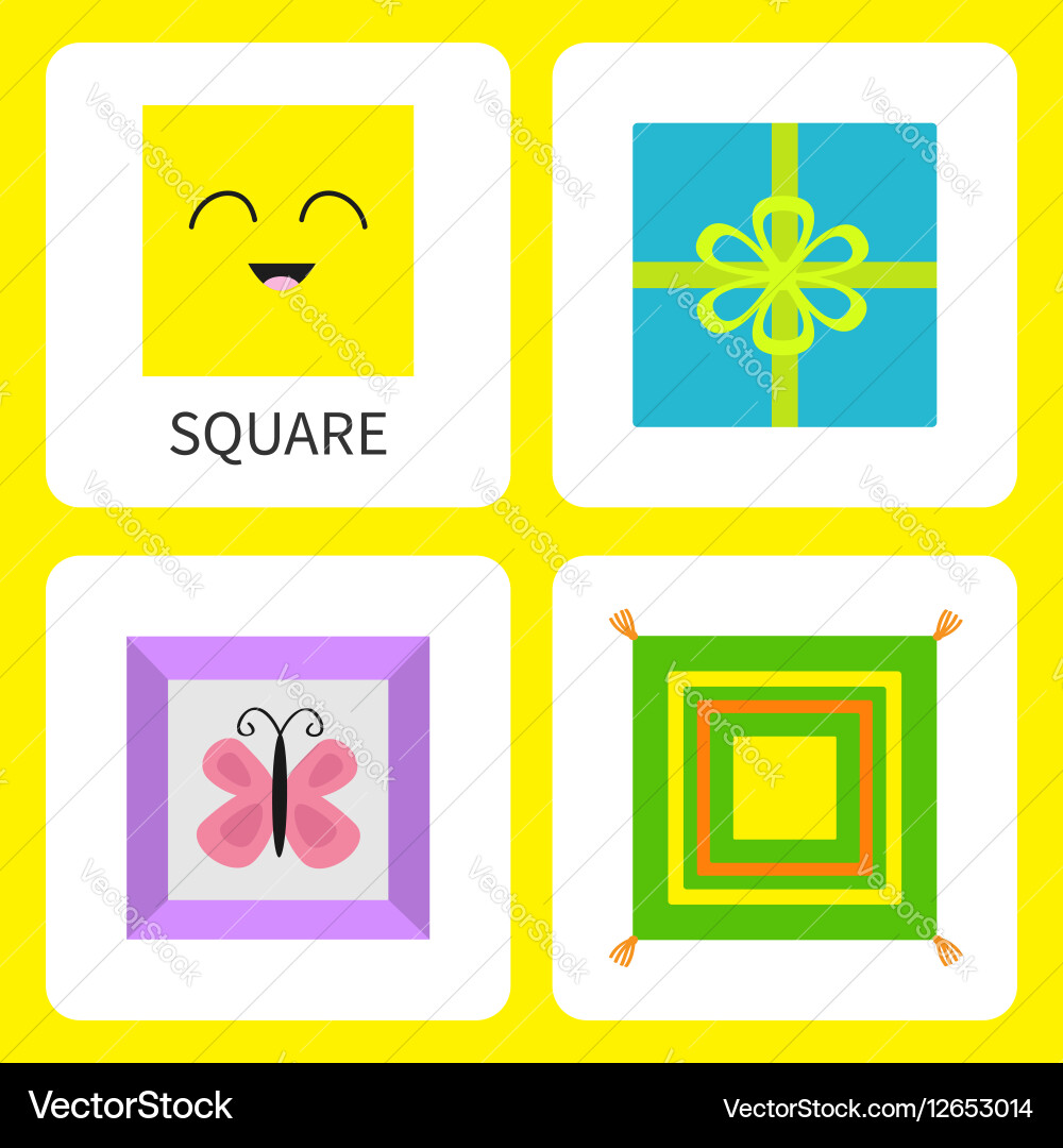 Kids Learning Square Shape Vector Image