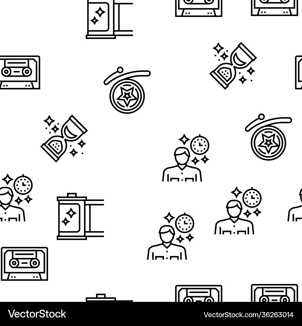 Nostalgia and memory seamless pattern Nostalgia and memory seamless pattern vector image