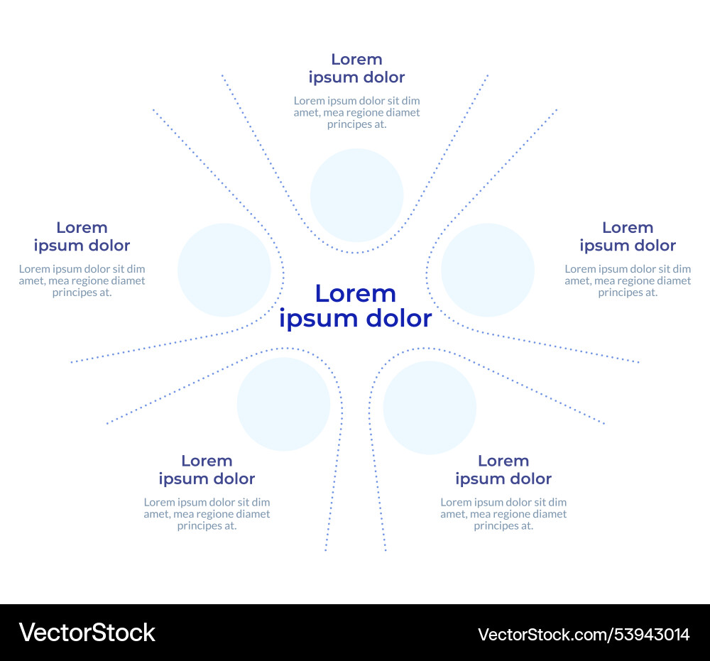 Radially structured infographic flowchart Vector Image