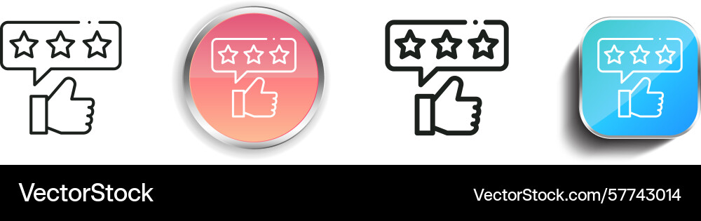 Review icon thin linear regular and button style Review icon thin linear regular and button style vector image