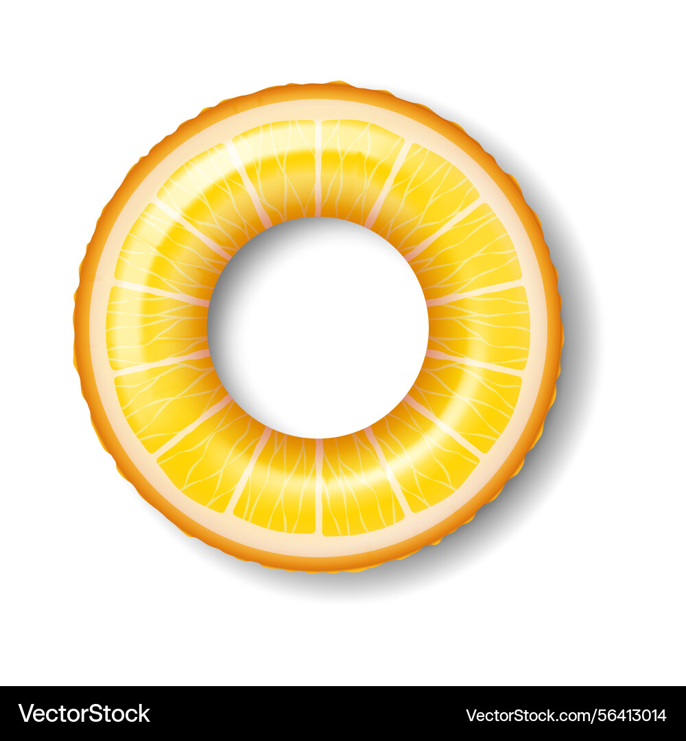 Round citrus slice shaped pool float on white Round citrus slice shaped pool float on white Vector Image