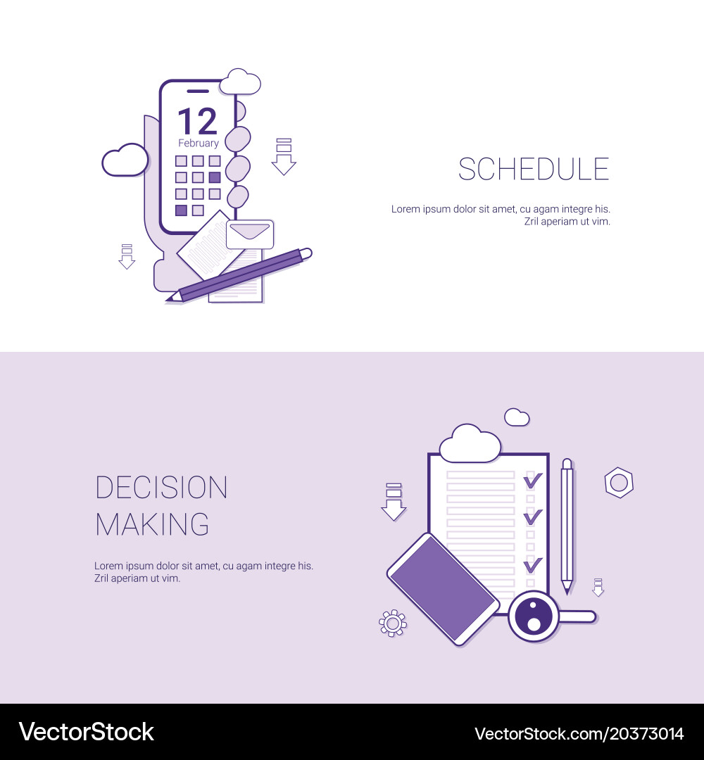 Schedule and decision making concept template web Vector Image