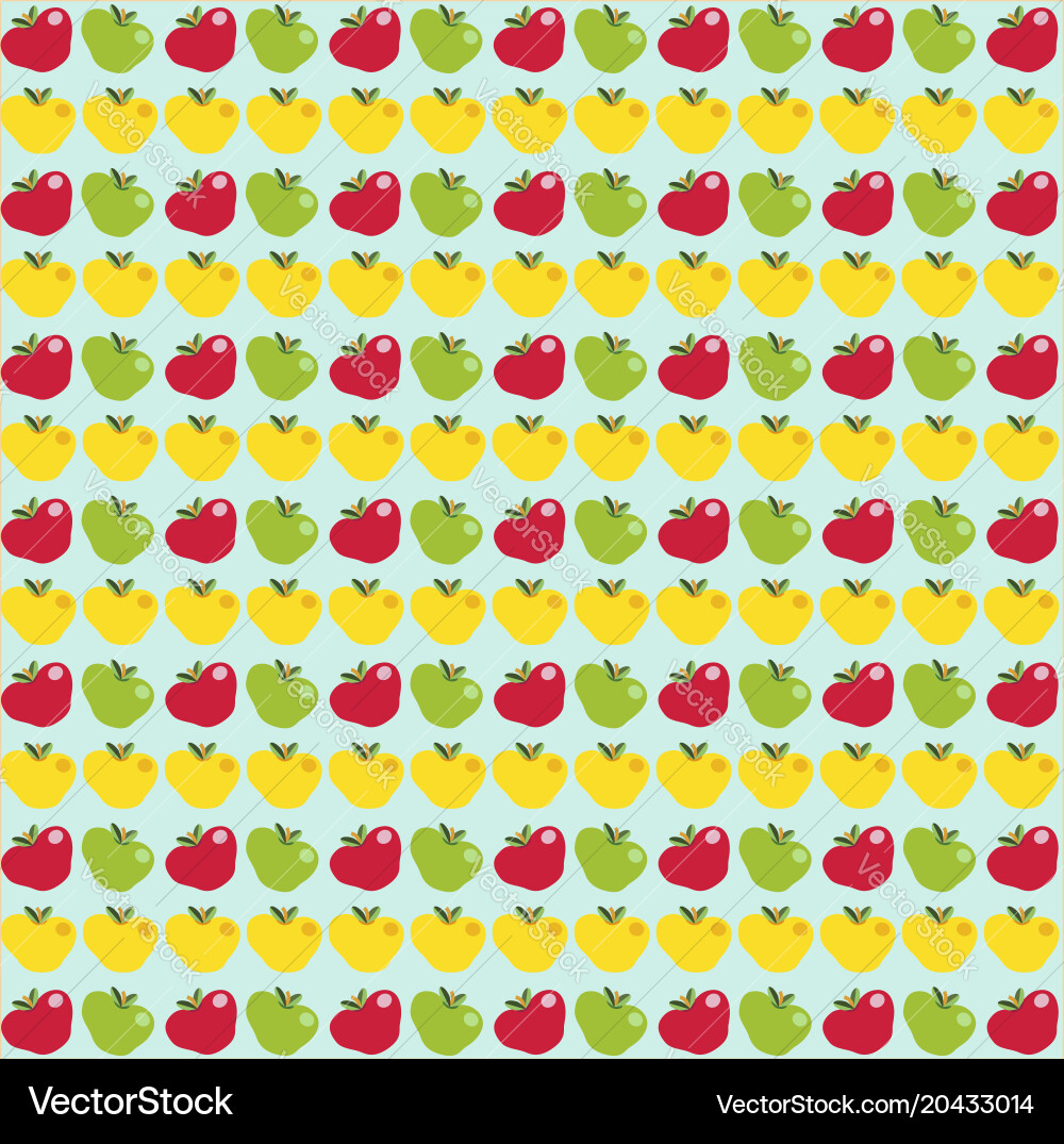 Seamless abstract pattern with apples on light Vector Image