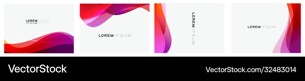 Set colorful gradient curve on white Set colorful gradient curve on white vector image