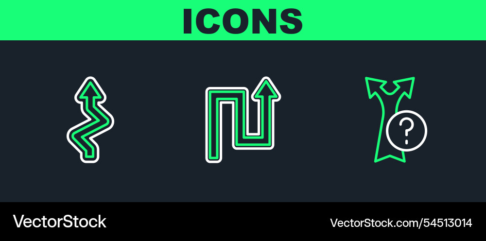 Set line arrow and icon Set line arrow and icon vector image