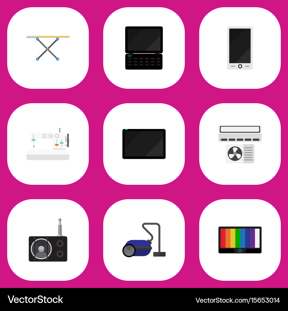 Set of 9 editable tech icons includes symbols vector image