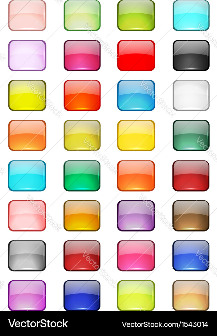 Set of glossy button icons for your design vector image