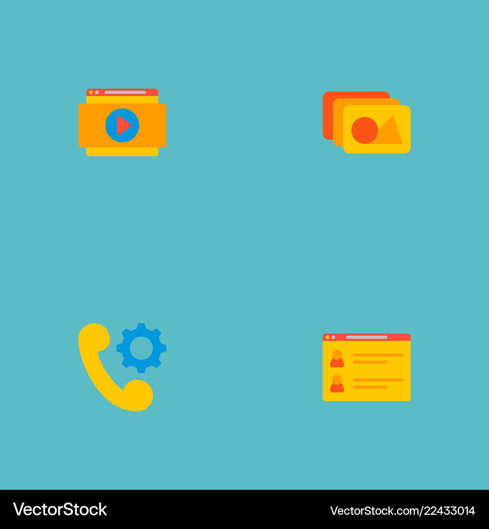 Set of wd icons flat style symbols with team page Vector Image