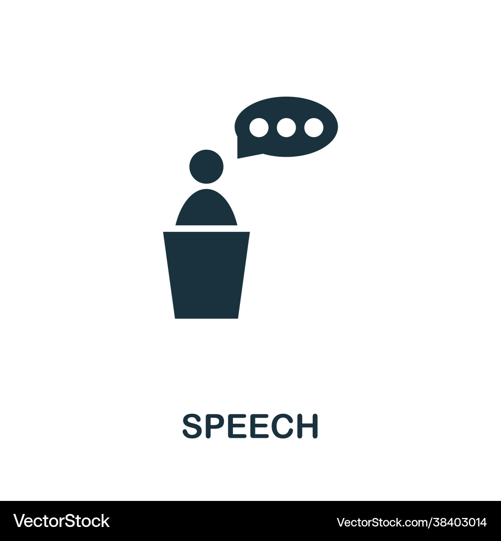 Speech icon simple creative element filled Vector Image