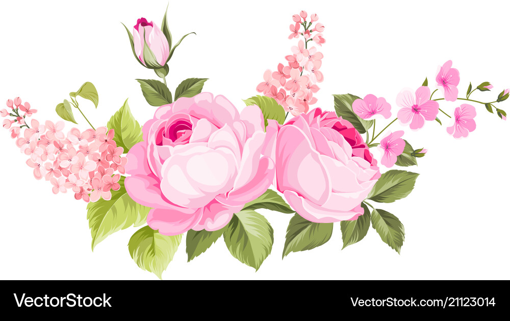 Spring Floral Garland Vector Image