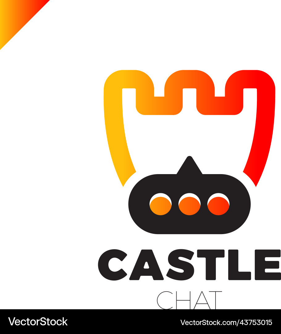 Castle shield simple minimalist logotype secure vector image