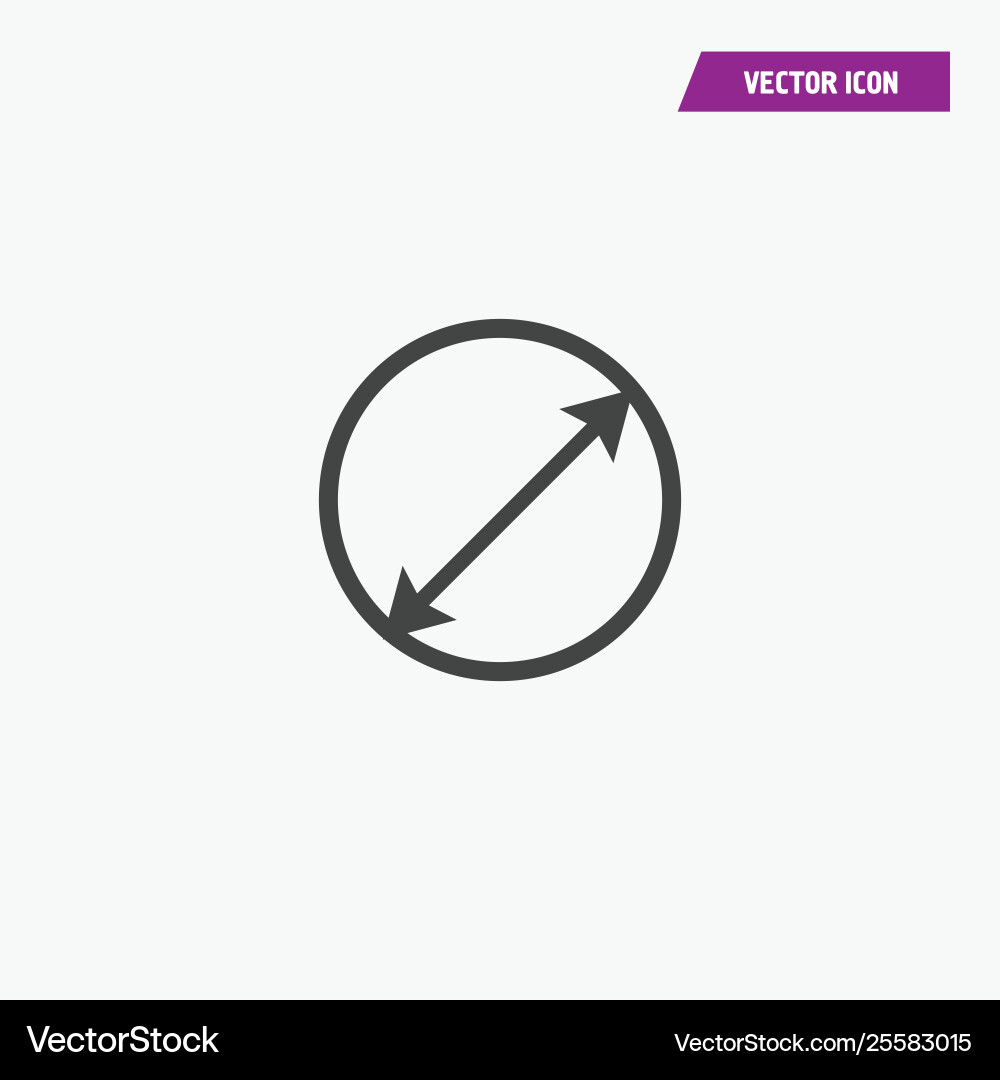 Circle figure resize enlarge icon with arrows vector image