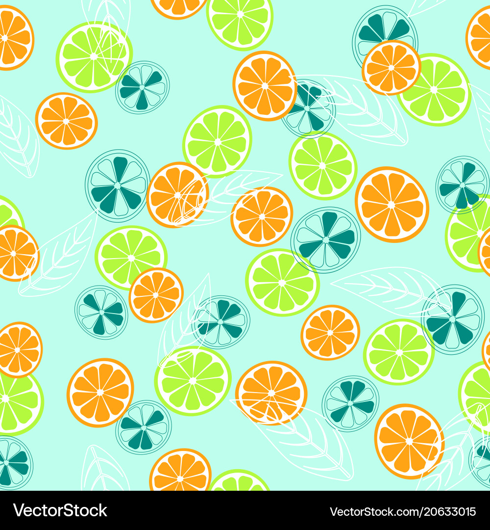 Citrus Slice Pattern vector image