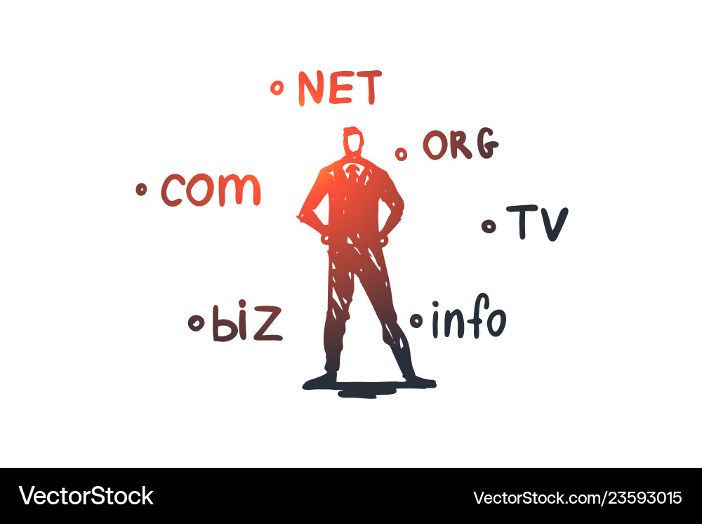 Domain internet name web hosting concept hand Vector Image