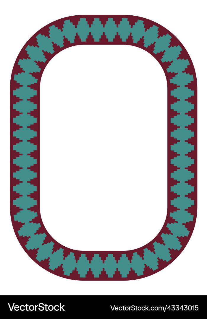 Ethnic frame rectangular border with native Vector Image
