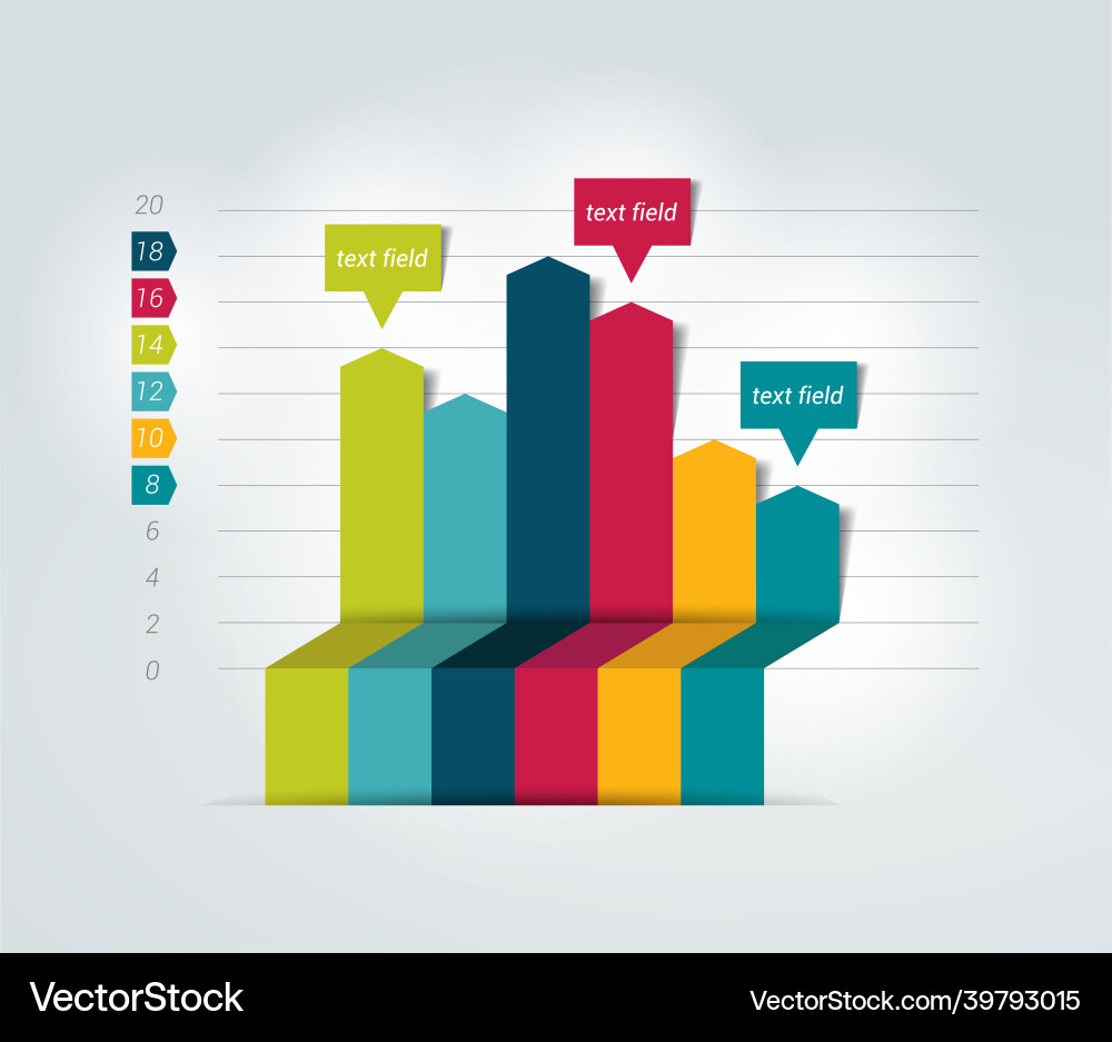 Flat chart graph simply color editable Flat chart graph simply color editable vector image