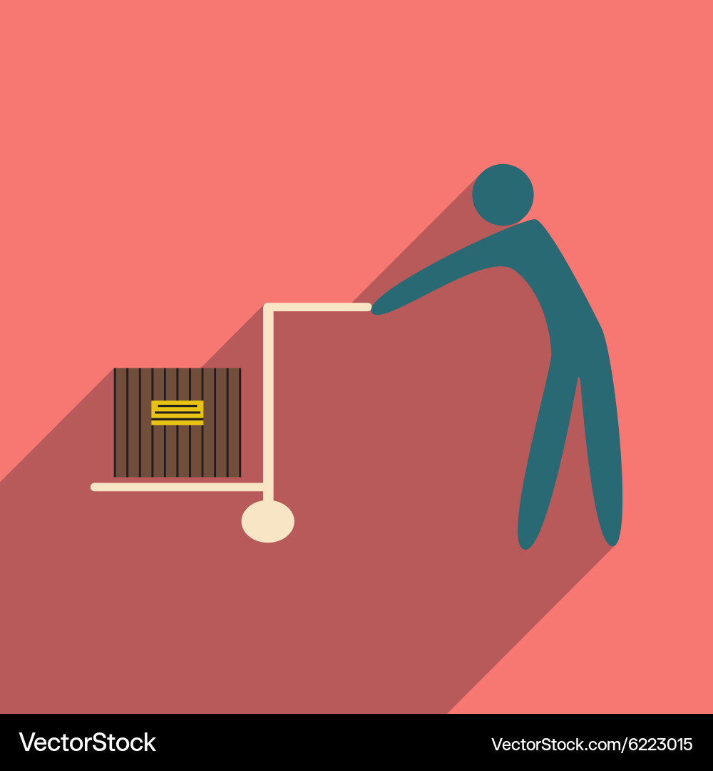 Flat with shadow icon and mobile application cargo vector image