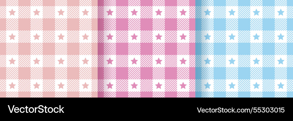 Gingham seamless pattern set check backgrounds Gingham seamless pattern set check backgrounds Vector Image