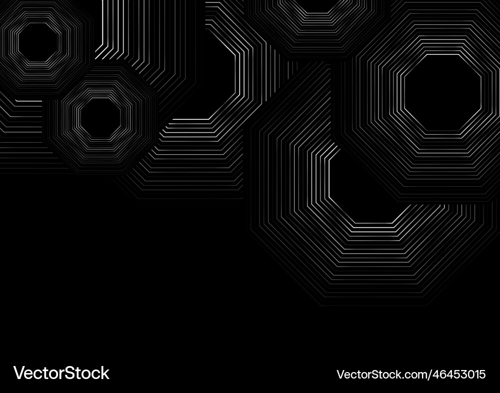 Grey metallic minimal linear octagons abstract Grey metallic minimal linear octagons abstract Vector Image