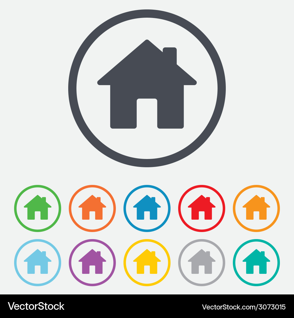 Home Button Icon - Navigation Symbol Vector Image