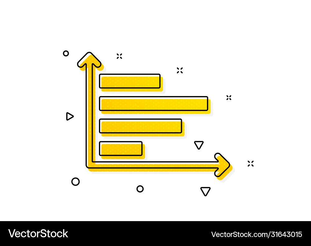Horizontal Chart Icon - Column Graph Vector Image