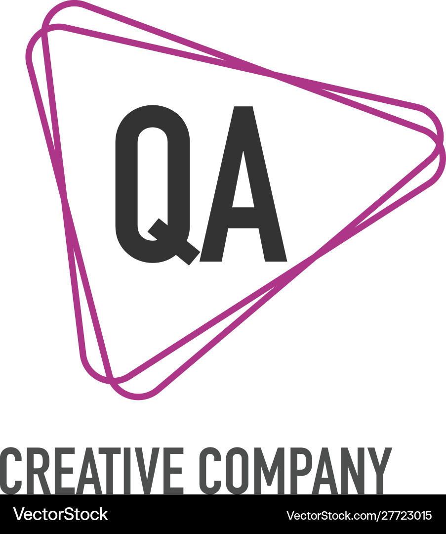 Initial letter qa triangle design logo concept Vector Image
