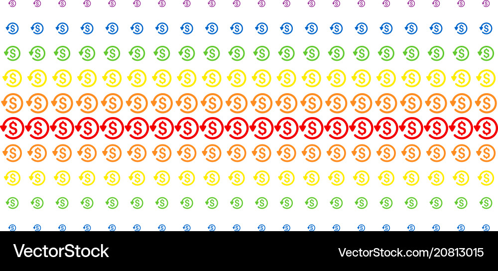 Refund shape halftone spectral array Refund shape halftone spectral array vector image