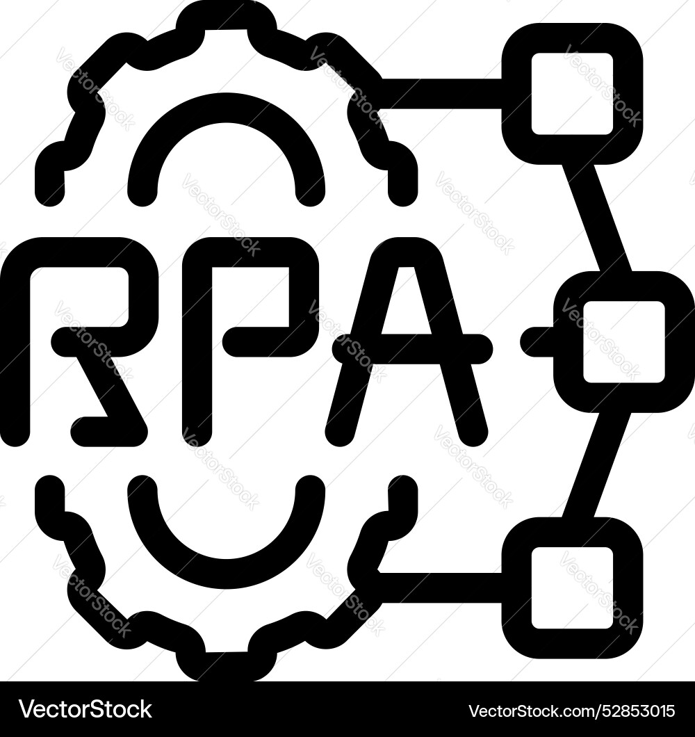 Rpa robotic process automation technology icon Rpa robotic process automation technology icon Vector Image