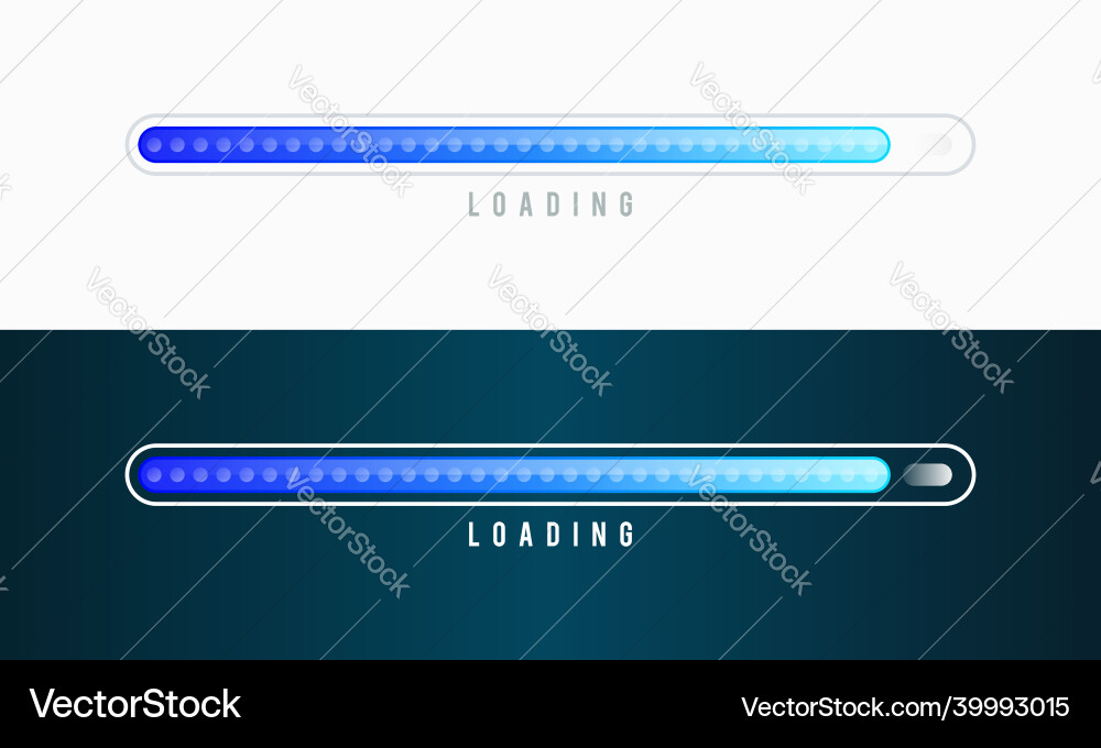 Set of loading bar progress visualization Set of loading bar progress visualization vector image