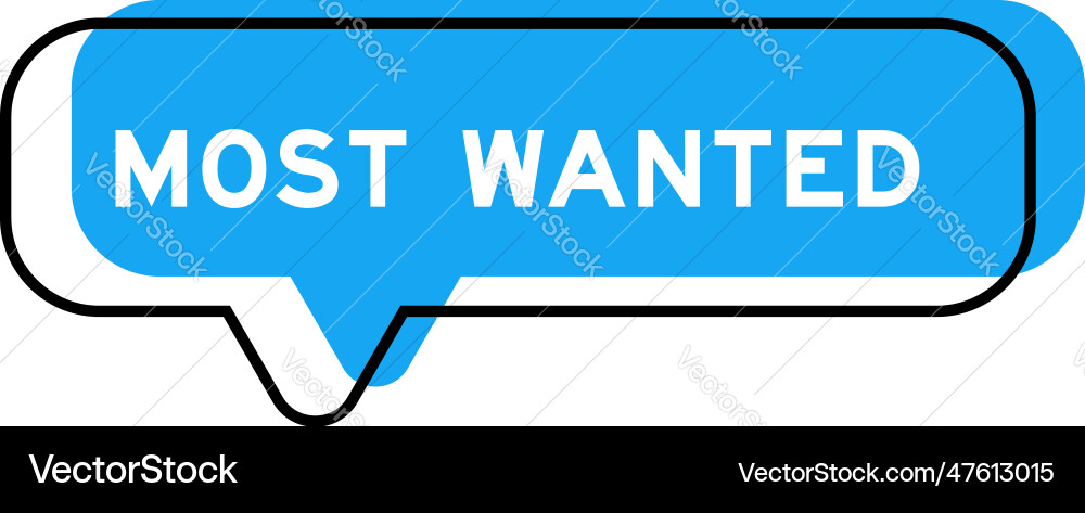 Speech banner and blue shade with word most Vector Image