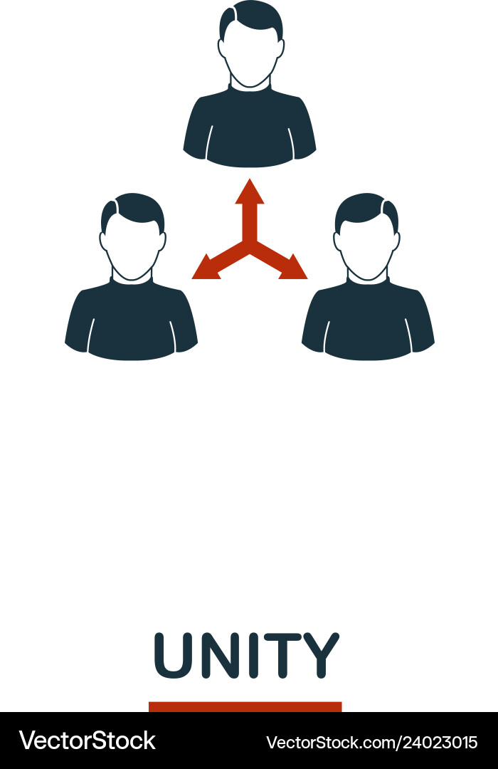 Unity icon premium style design from teamwork Vector Image