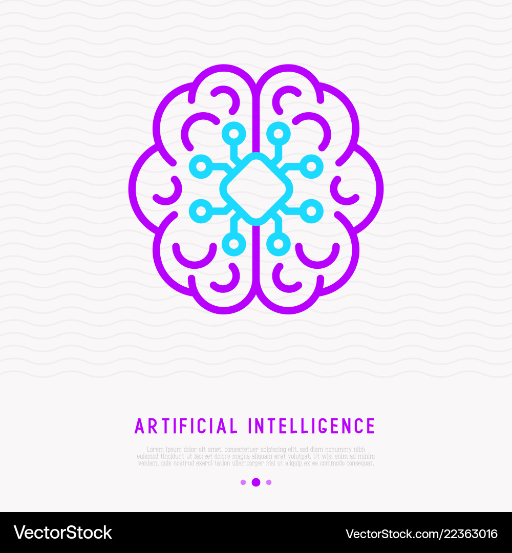 AI Machine Learning Icon - Neural Network vector image
