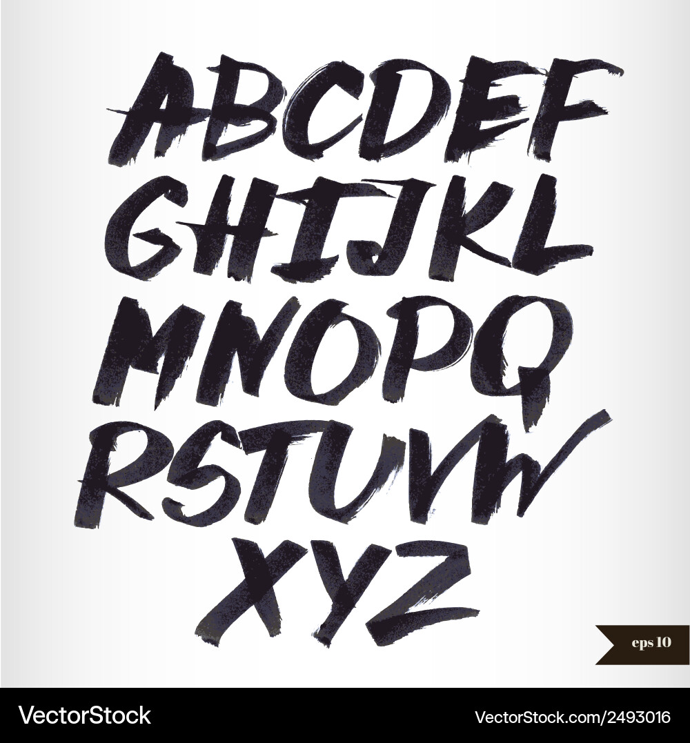 Black Watercolor Calligraphy Script Vector Image