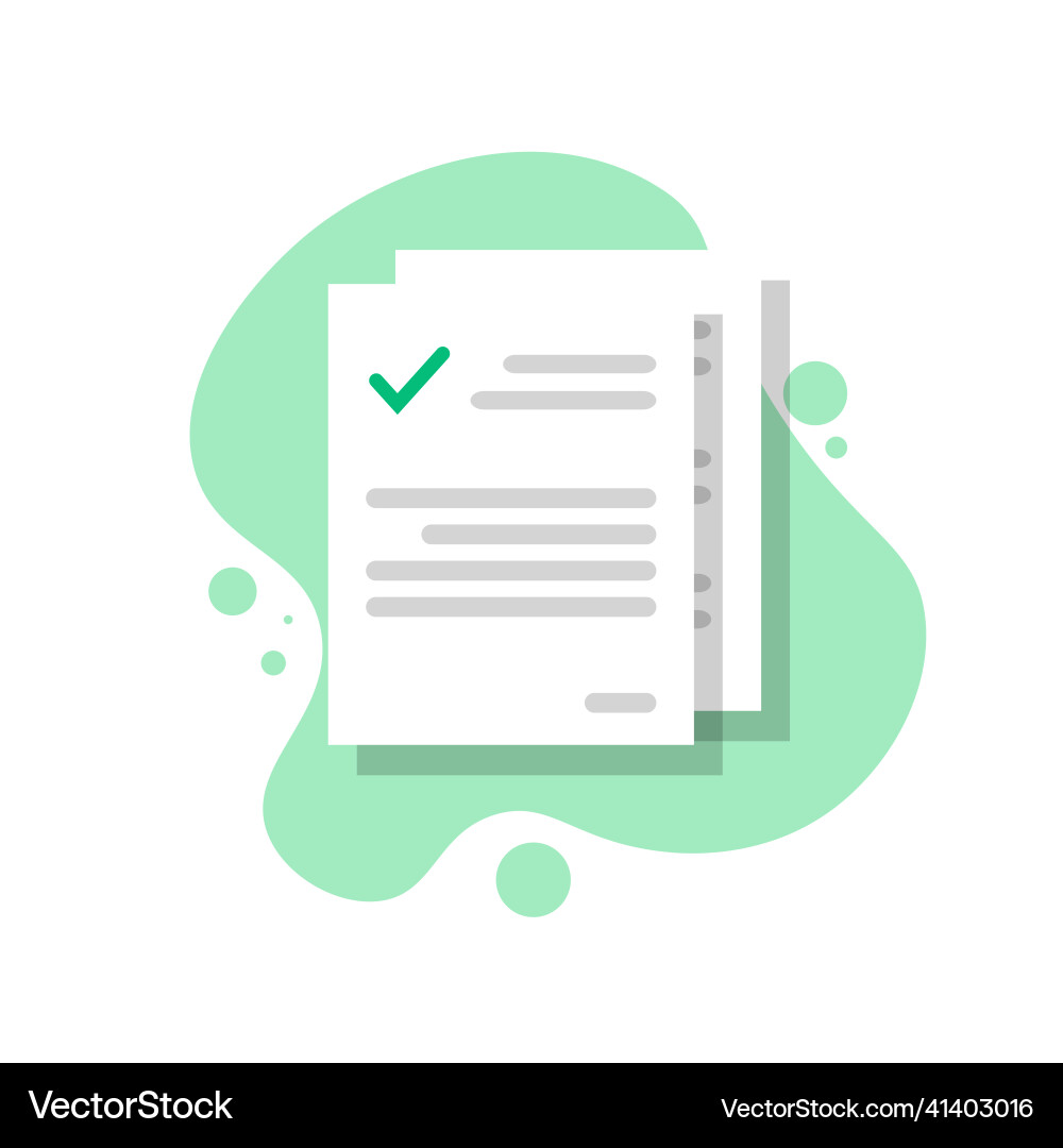 Checklist with box and green label check mark Checklist with box and green label check mark Vector Image
