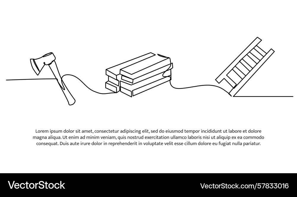 Continuous line design of making stair using Vector Image