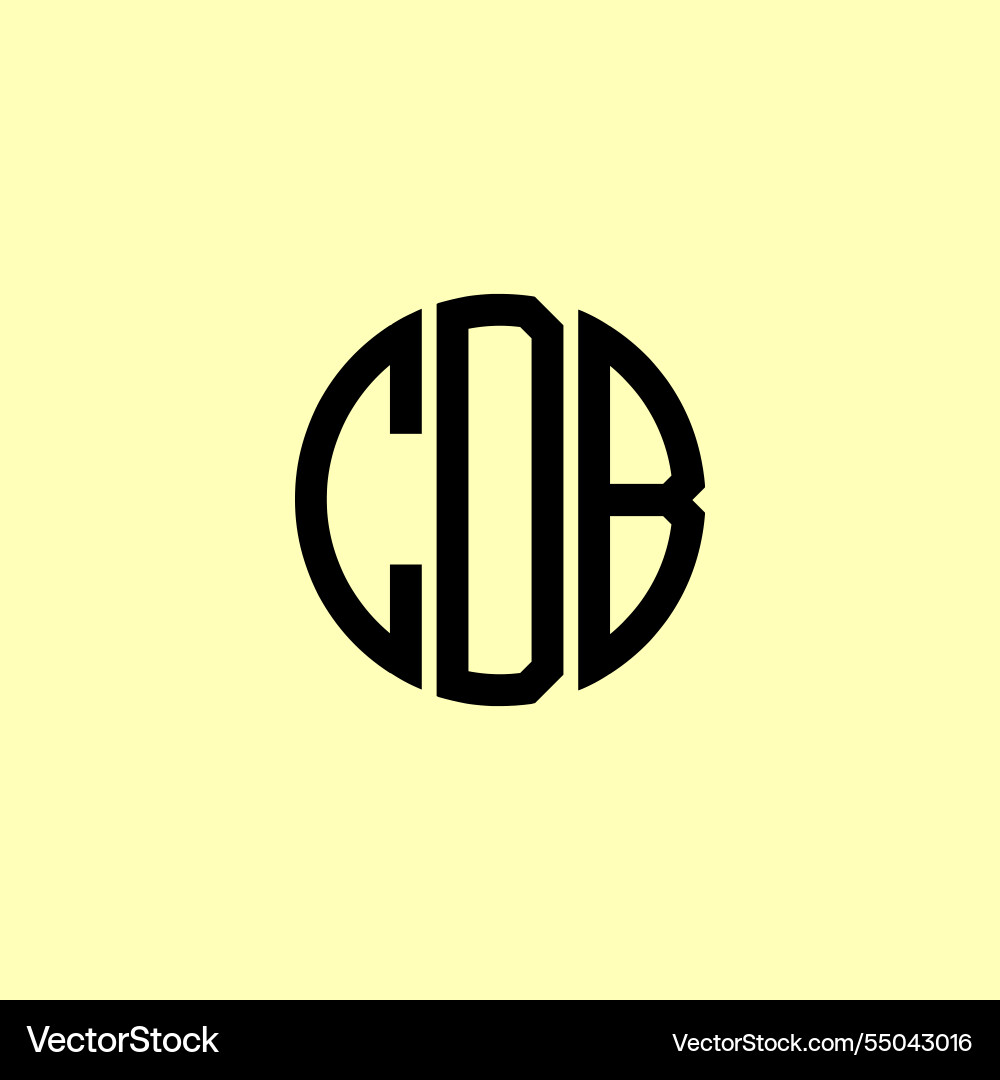 Creative rounded initial letters cdb logo Vector Image